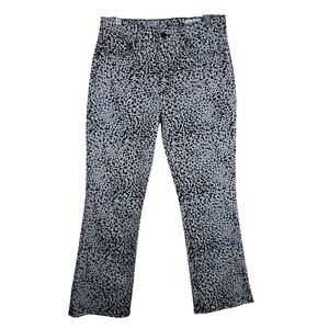 Rag & Bone Hana Gray High Rise velvet Cheetah Print Bootcut Crop Jeans Size 27